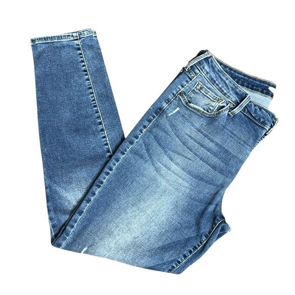 Womens Old Navy Jeans Rockstar Super Skinny Sz 12 Distressed Med Light Distress - Picture 7 of 9